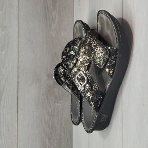 Alegria Women PEG-780 Leather Wedge Sandals shoes sz 41/10.5-11